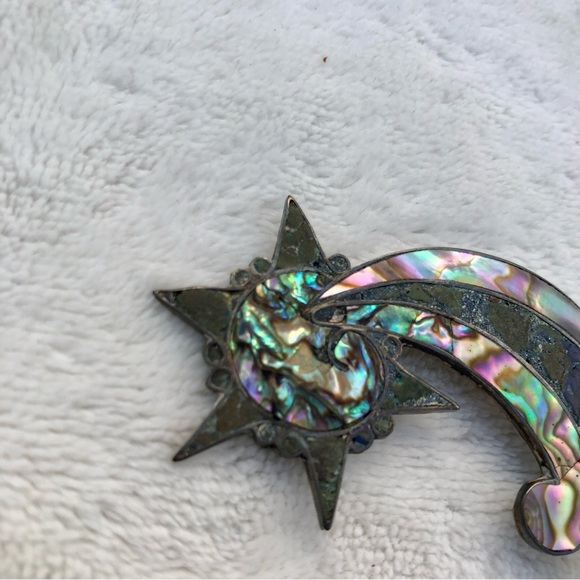 Beto Vintage Sterling Silver abalone Pin Shooting Star - Picture 6 of 10